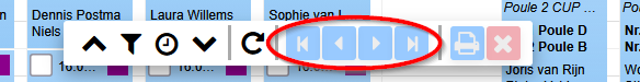 Navigation zwischen Turniertagen im Spielplan
