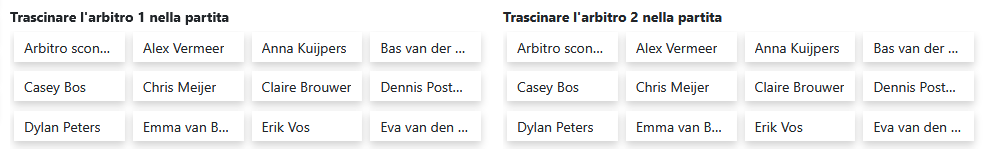 Assegnare arbitri alle partite tramite trascinamento