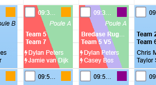 Indicatori di colore per filtri conflitti e ultima assegnazione arbitro